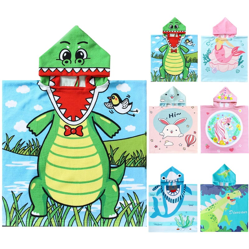 NovForth Kids Beach Towel for Boys Girls, Hooded Bath Towel Wrap, Toddler Pool Towel with Hood - Image 1